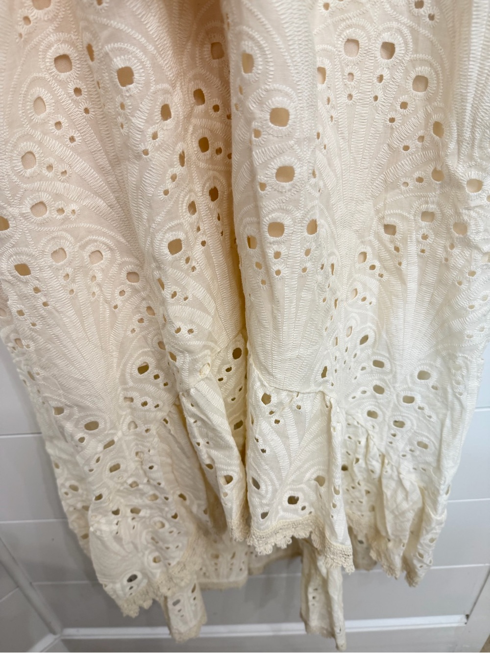 Jasmine Ivory Eyelet Embroidered Cotton Boho Midi Dress L/XL 8071 - Picture 6 of 11